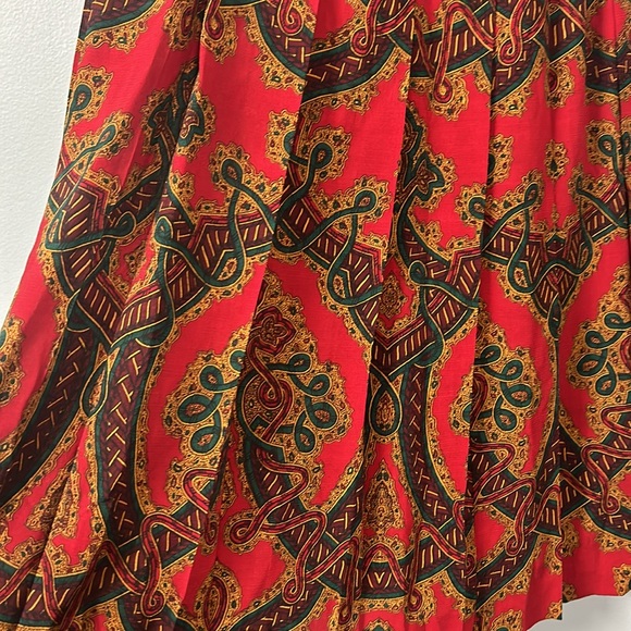 Gloria Sachs New York Neiman Marcus Vintage Red Pleated Skirt size 10 - Picture 11 of 15